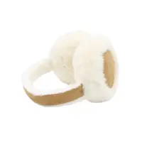 Căști pufoase pentru urechi, Antonio, cu aspect de piele întoarsă, culoarea camel, one size