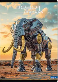 Caiet Lastva Robot Animals - A5, 52 file, linii largi, sortiment