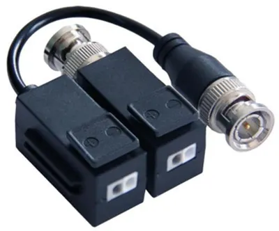 Video balun DS-1H18-A, Video balun pasiv Hikvision, DS-1H18-A set 2 bucati ( o bucata cu cablu si o bucata fara cablu) transm