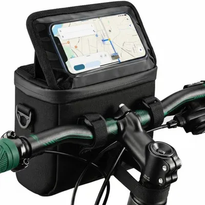 Geanta 2 in 1 bicicleta, suport telefon , curea umar, velcro, 19×11×18.5 cm