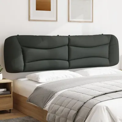 vidaXL Pernă pentru tăblie de pat, Hvar, gri închis, 200 cm, material textil