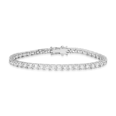 Bratara tennis din aur alb cu diamante de 8.75ct