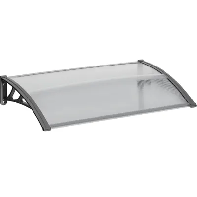 Outsunny Copertină Modernă din Policarbonat și Aluminiu pentru Balcoane Ferestre și Uși | Aosom Romania