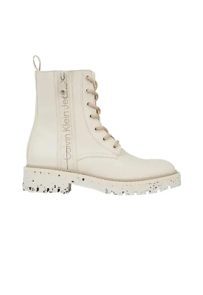 Pantofi sport pentru Femei - combat mid laceup boot wn - YW0YW01255-0F7 - Bej - Bej