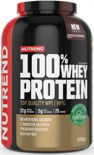 100% Whey Protein, brownie cu ciocolată, 2250 g, Nutrend