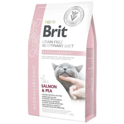 Hrana uscata hipoalergenica pentru pisici Brit Grain Free VD Hypoallergenic, 2 kg