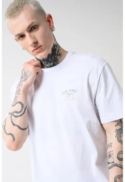 Tricou cu logo Seavon - Alb optic/Verde feriga