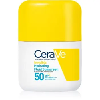 CeraVe Invisible Hydrating Fluid Sunscreen SPF 50 protective fluid cu efect de hidratare
