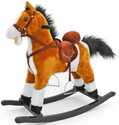 Jucarie balansoar Milly Mally - Calut Mustang, maro deschis