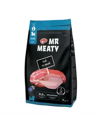 Hrană uscată căței digestie sensibilă vițel și prepeliță MR MEATY Puppies 9 kg