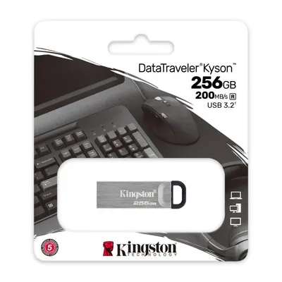 Memorie USB Kingston DataTraveler Kyson 256GB, USB 3.2, Argintiu
