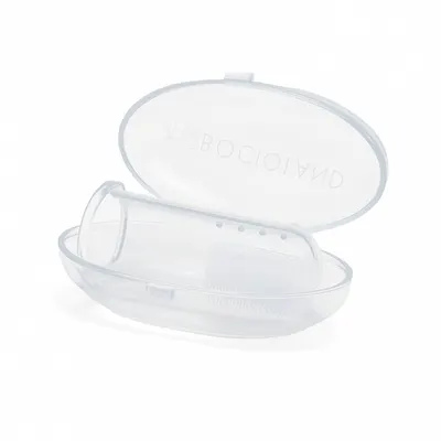 Degetar din silicon Bocioland, pentru masarea gingiilor cu carcasa de protectie inclusa