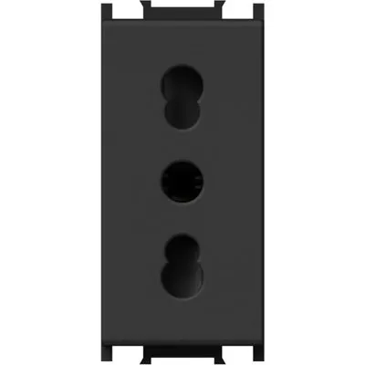 Modul Priza st. italian 1M 16A ST IP20 Negru, TEM Modul TEM-VM30SB-B
