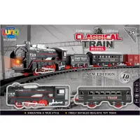 Trenulet cu sunete si lumini, Luna Toys, 10 piese
