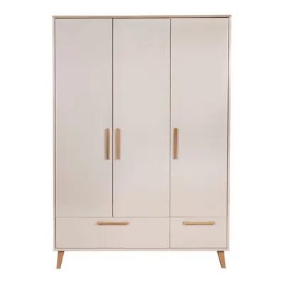 Șifonier de copii crem/în culoare naturală cu aspect de lemn de stejar 138x200x55 cm Jil – Roba
