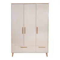 Șifonier de copii crem/în culoare naturală cu aspect de lemn de stejar 138x200x55 cm Jil – Roba