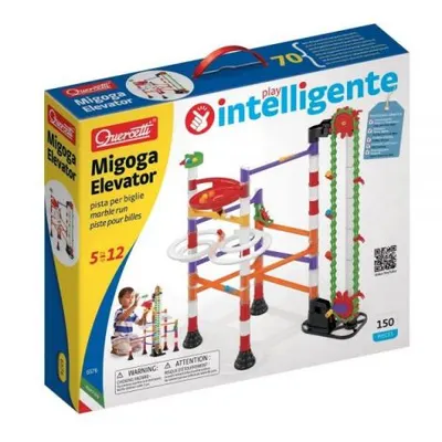 Joc de construcție educativ Migoga Marble Run Elevator, 5+ ani, Quercetti Q06576