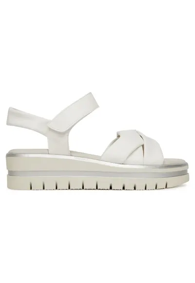 Sandale dama - velcro - alb - material textil