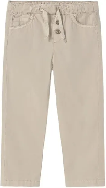 Pantaloni lungi Mayoral - Cu buzunare, poplin, crem, 6 luni