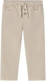 Pantaloni lungi Mayoral - Cu buzunare, poplin, crem, 6 luni