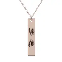 Eyes - Colier personalizat cu fotografia ochilor si tablita din argint 925 placat cu aur roz