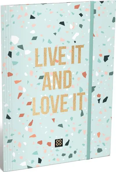Lizzy Card folder cu elastic - Cornell Terrazzo