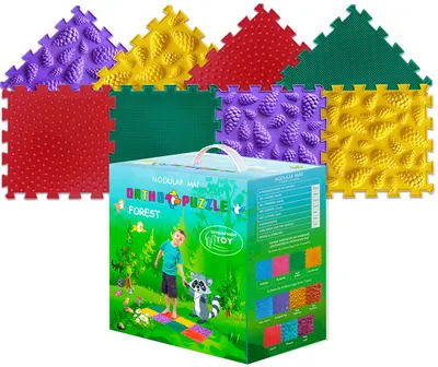 Covoras de joaca tip puzzle Ortho Puzzle - Mix, padure