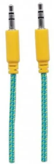 Cablu Audio Manhattan MHT394079, Jack 3.5mm - Jack 3.5mm, 1 m (Galbe/Albastru)