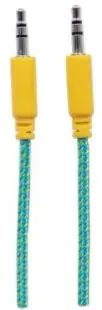 Cablu Audio Manhattan MHT394079, Jack 3.5mm - Jack 3.5mm, 1 m (Galbe/Albastru)