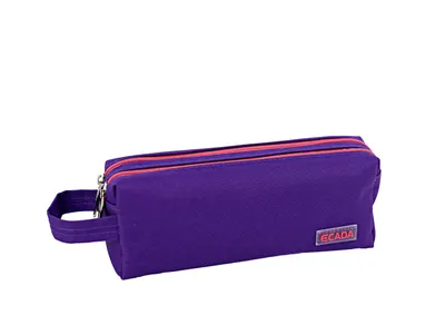 Penar tip etui, 2 fermoare, Ecada mov
