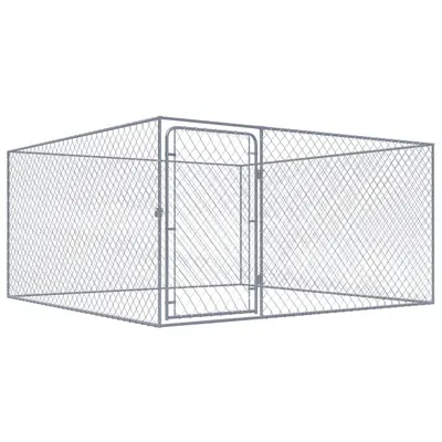 vidaXL Padoc pentru câini de exterior, 2 x 2 x 1 m, oțel galvanizat