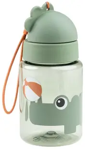 Sticlă cu pai Done by Deer - Playground, verde, 280 ml
