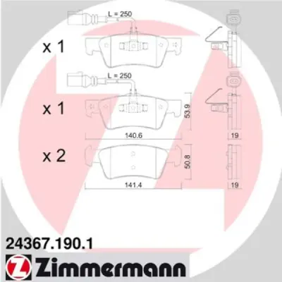 Set placute frana, frana disc ZIMMERMANN 24367.190.1