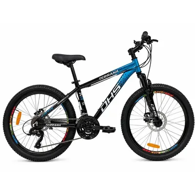 Bicicleta Copii Dhs Terrana 2423B, model 2026 - 24 Inch, Negru-Albastru