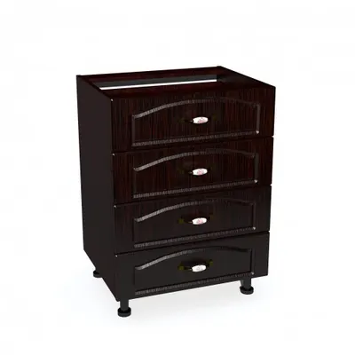 Corp inferior 60 cu 4 sertare Zebra MDF mustata wenge