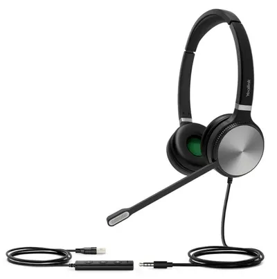 Căști cu microfon Yealink - UH36, UC, USB-A/3,5 mm, negru
