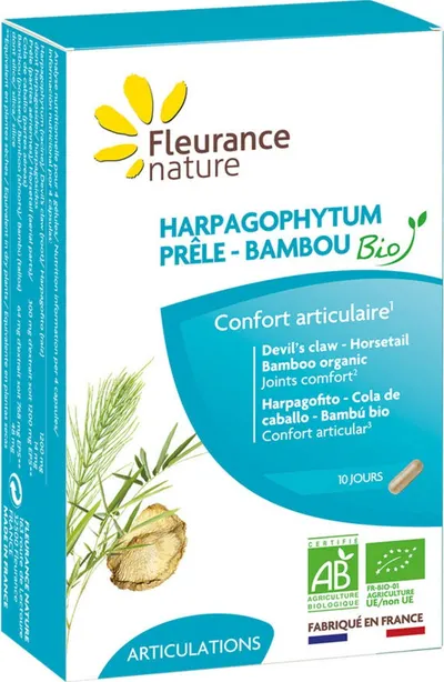 Gheara diavolului bio, coada-calului și bambus, 40 capsule, Fleurance Nature