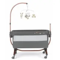 Patut Cullami Gri Copie co-sleeper 2 in 1 cu laterala culisanta, inaltime reglabila, 2 roti cu frana, standard European EN1130, EN16890