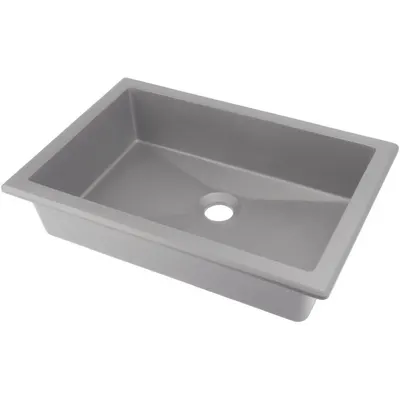 Lavoar incastrat compozit gri Deante Correo, dreptunghiular, 50 cm