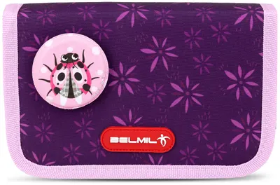 Penar cu ecuson Belmil - Purple Spring, cu 1 fermoar si pliu dublu