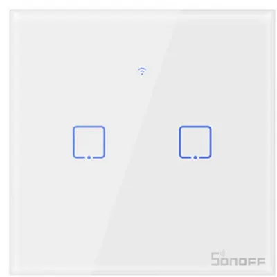 Intrerupator Smart cu Touch Wifi + RF 433 Sonoff T1 EU TX, 2 canale 6920075725315