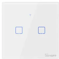 Intrerupator Smart cu Touch Wifi + RF 433 Sonoff T1 EU TX, 2 canale 6920075725315