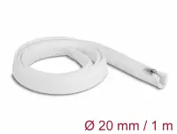 Plasa/Organizator cabluri cu fermoar 1m x 20mm Alb, Delock 20821