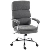 HOMCOM Scaun home office, scaun de birou reglabil pe înălțime, rotativ 360° pentru biroul de acasă, Gri | Aosom Romania