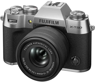 Aparat foto fără oglindă Fujifilm - X-T50, XC 15-45 mm, Silver