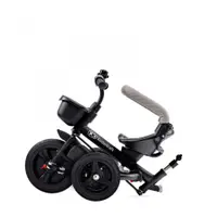 Tricicleta pentru copii Kinderkraft Aveo Light Grey de la 9 luni, cu sezut rotativ, suport pentru picioare, maner cu control al directiei, gentuta si cos pentru accesorii