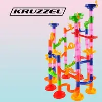 Set de constructie Circuit 3D cu bile, 105 elemente, plastic, multicolor