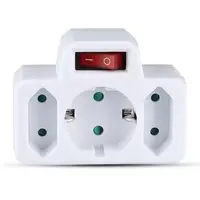 Adaptor cu intrerupator, 3 prize - 1 x schuko 16A max + 2 x EURO - 2 x 2.5A max 3680W, SKU-8788