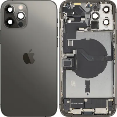 Capac Baterie Apple iPhone 12 Pro Max, Cu Carcasa Mijloc, Full Parts, Gri (Graphite), Swap