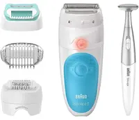 Epilator Braun Silk-épil 5 5-810 Wet & Dry, 28 de pensete, alb/turcoaz